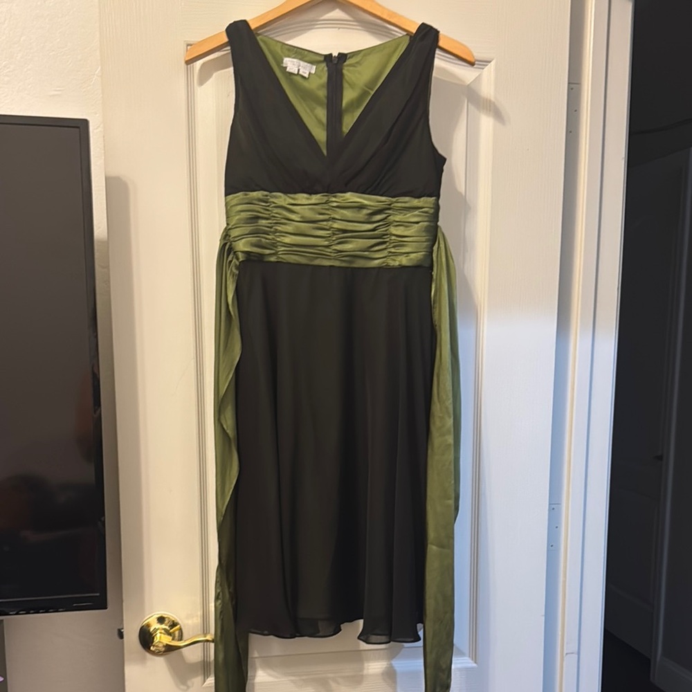 Elegant Green and Black Dress